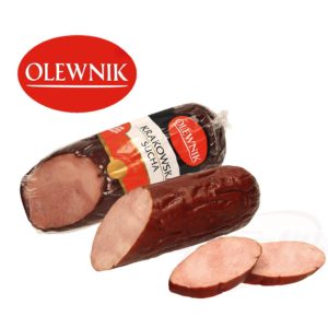 Saucisse de cracovie. 125g de porc sont utilisés pour 100g de produit
